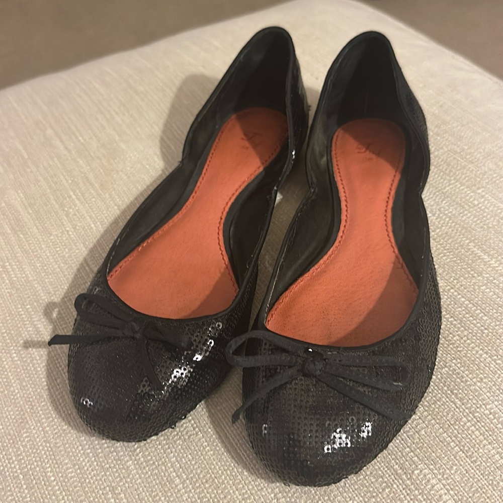 Zara TRF sequin black ballerina flats 38 (7.5) or 7